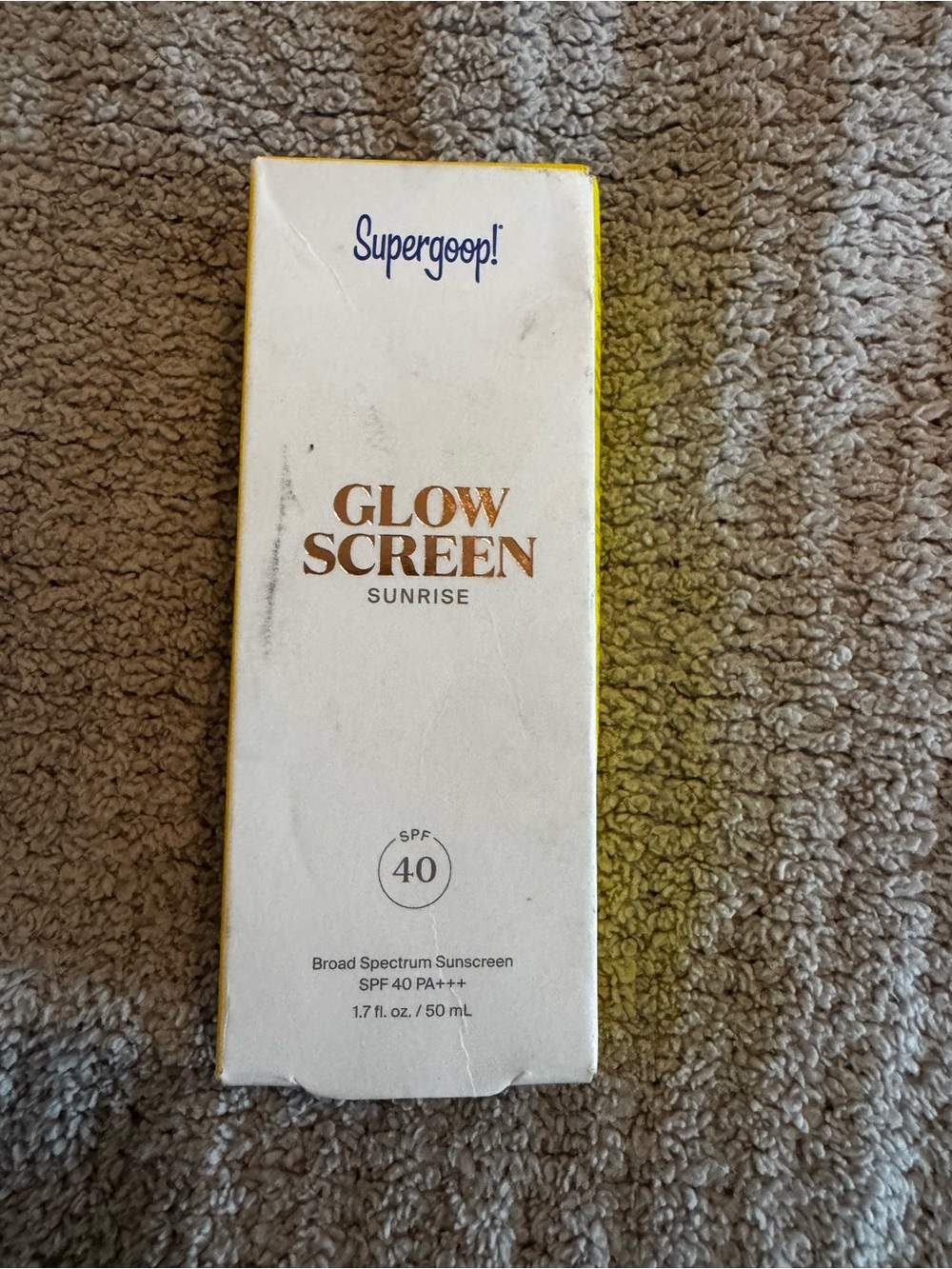 Supergoop! Glow Screen Sunrise Sunscreen - White and Gold Accents